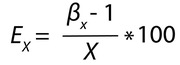 Efficiency for a given particle size (Ex)